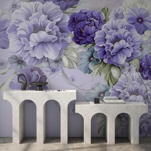 Carta da parati Delicati fiori blu nei colori del blu, Carta da parati 3D, Carta da parati Fiori 3D, u59900v2 : Uwalls.it