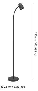 Eglo 902172 - Lampada da terra CARLO 1xE14/18W/230V nera