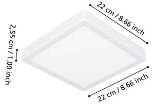 Eglo 901378 -LED RGBW dimmerabile, plafoniera con vetro fumé FUEVA-Z LED/10,5W/230V 22x22cm IP44 bianco