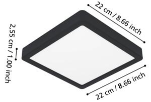 Eglo 901374-LED RGBW Plafoniera dimmerabile fumé FUEVA-Z LED/10,5W/230V 22x22cm IP44 nero