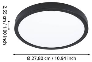 Eglo 901373 -LED RGBW Dimmerabile plafoniera per bagno FUEVA-Z LED/14,3W/230V 27,8cm IP44 nero