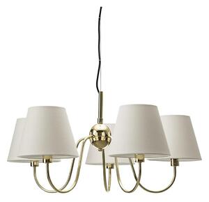ByRydens 4202720-6509 - Lampadario sospeso su cavo LYNF 5xE14/8W/230V ottone/bianco