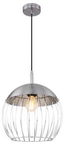Globo Lighting lampada a sospensione in metallo color ottone, cavo tessile nero, ø: 300mm, H: 1500mm, excl. 1x E27 60W 230V