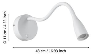 Eglo 901782 - Lampada da parete LED flessibile con porta USB OLIVANDINO LED/3,8W/230V bianco