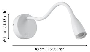Eglo 901819 - Lampada da parete flessibile a LED OLIVANDINO LED/3,8W/230V bianca