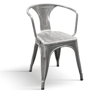 Sedia in metallo con schienale set da 4 Grigio