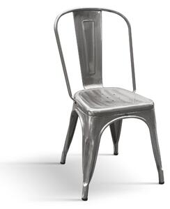 Sedia in metallo con schienale set da 4 Grigio