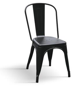 Sedia in metallo con schienale set da 4 Nero