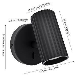 Eglo 902031 - Faretto da parete orientabile PORTILLO 1xGU10/5W/230V, nero