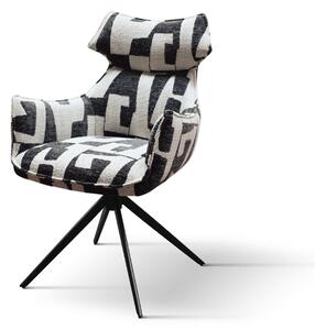 Poltrona girevole <b> Ornella set da uno</b> Bianco/Nero