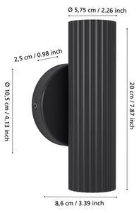 Eglo 902032 - Applique da parete PORTILLO 2xGU10/5W/230V nero