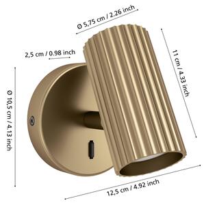 Eglo 902033 - Applique spot da parete PORTILLO 1xGU10/5W/230V dorata