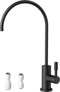 Rubinetto per acqua potabile con funzione di tornitura a 360 gradi - miscelatore da cucina in acciaio inox - Senza piombo e nero - Ideale per sistemi di filtraggio dell'acqua