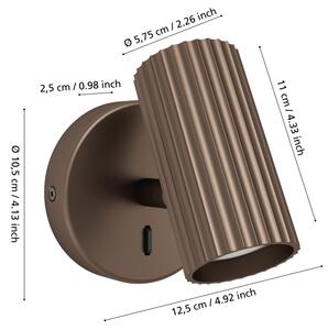 Eglo 902035 - Faretto da parete PORTILLO 1xGU10/5W/230V marrone