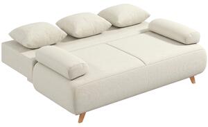 Divano Letto Homcom 188X140Cm, Divano 3 Posti Con Funzione Letto, Spazio Di Stoccaggio, Colore Beige