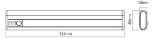Osram - Lampada LED sottopensile con sensore LINEARLED LED/2,9W/9V 6xAA 31,4 cm bianco