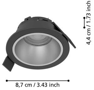 Eglo 902296 - Faretto da incasso dimmerabile per bagno YEBRA LED/4,8W/230V IP44 nero