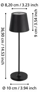 Eglo 75794 - Lampada da tavolo da esterno dimmerabile CABOZO LED/3,8W/5V 2000 mAh IP44 nera