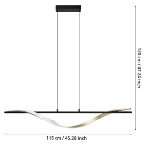 Eglo 902135-LED Lampada a sospensione su cavo CONAPRATO LED/20W/230V 2700/4000/6500K nero/oro