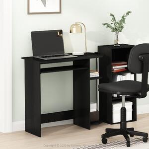 Scrivania da gaming Furinno, modello Simplistic, larghezza 80 cm, con supporto per tastiera, scrivania per computer con bordi arrotondati, ideale per l'ufficio domestico, la camera da letto, colore: Dark Americano
