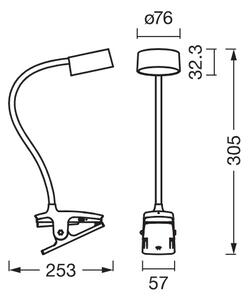 Osram - Lampada da tavolo LED dimmerabile con clip OFFICE LINE LED/4,8W/230V nera