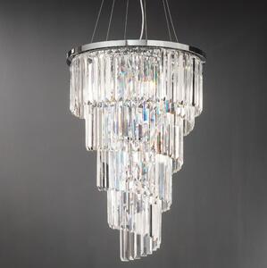 Ondaluce - Lampadario in cristallo sospeso con cavo ALEXANDER 7xE14/10W/230V cromo lucido