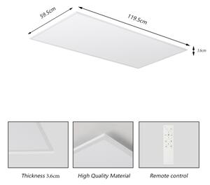 Brilagi - Plafoniera LED dimmerabile SLIMFRAME LED/80W/230V 120x60 cm bianca + telecomando