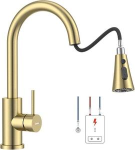 Rubinetto da cucina - Bassa pressione - Oro spazzolato - Irroratore allungabile a 3 posizioni