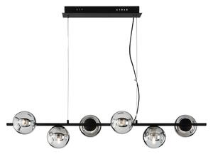 Ondaluce - Lampadario a sospensione MONILE 6xE14/10W/230V nero/nero fumé