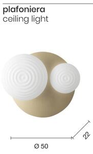 Ondaluce - Applique da parete TONDO 1xE14/10W/230V + 1xE27/15W dorato/bianco
