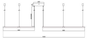 Ondaluce - Lampadario LED dimmerabile a cavo SOEL LED/28W/230V + LED/38W bianco