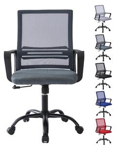 Sedia ergonomica per ufficio Sedia per computer Sedia girevole in rete regolabile in altezza in grigio scuro