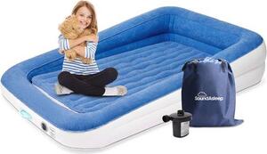 Materasso ad aria per bambini con pompa esterna ad alta velocità e pompe di sicurezza - Letto gonfiabile portatile per soffietti