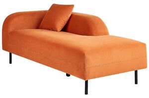 Chaise longue Retrò Velluto arancione in stile Minimal moderno minimalista Beliani