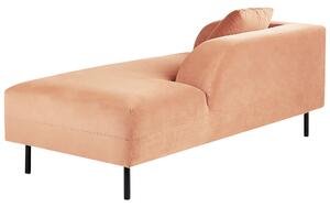 Chaise longue Retrò Velluto rosa pesca in stile Minimal moderno minimalista Beliani