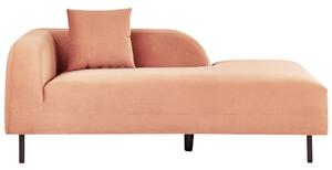 Chaise longue Retrò Velluto rosa pesca in stile Minimal moderno minimalista Beliani
