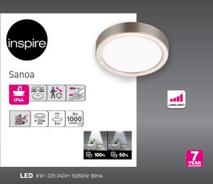 Plafoniera LED Sanoa tondo nichel, foro incasso 12 cm luce passaggio dal bianco caldo al bianco neutro