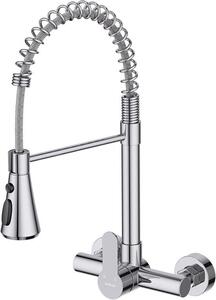 Gru per miscelare la cucina con 3 impostazioni di acqua, Rubinetto da cucina in acciaio inox cromato e rubinetto, Gru ad arco flessibile per una pulizia efficiente, Elegante