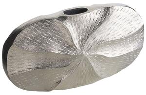 Vaso Di Fiori Argento Alluminio Metallo Decorativo Fatto A Mano Vaso Arredamento Glam Design Moderno Beliani