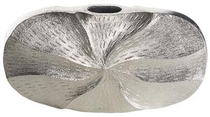 Vaso Di Fiori Argento Alluminio Metallo Decorativo Fatto A Mano Vaso Arredamento Glam Design Moderno Beliani