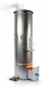 Eurocatch Affumicatore Telescopico Rotondo 101 cm - Barile Zincato - Affumicatore da Esterno con Termometro e 10 Ganci - Per Pesce, Carne e BBQ