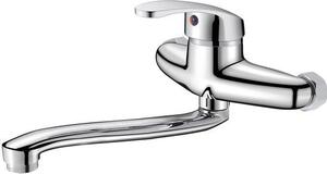Rubinetto da cucina 30 cm - Cromato - girevole a 360° - Un manico per acqua calda e fredda