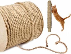 Corda in sisal BirnePower, 14 mm, 50 metri, corda naturale per tiragraffi, ideale per tiragraffi, colonne per graffi, alberi per gatti, per lavori manuali e progetti fai-da-te