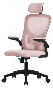 Sedia da ufficio ergonomica rosa con supporto regolabile