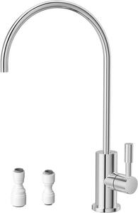 Cucina Gru per miscelare con Osmosi inversa, Rubinetto acqua in acciaio inox con 2 adattatori, Rubinetto per cucina cromata per sistema di depurazione dell'acqua, Sil spazzolato