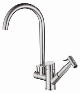 Rubinetto da cucina in acciaio inossidabile con funzione estraibile per acqua calda e fredda