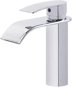 Bagno con gru Lavabo Lavabo Acqua Bagno con gru Gru Acqua calda e fredda Gru Lavabo con cartucce in ceramica Acciaio inox Chrome Argento