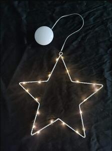 Catena luminosa a LED con stelle in metallo, 20 luci, alimentazione a batteria, bianco caldo, decorativa