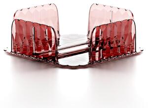 Portatovaglioli Orizzontale VANITY in materiale acrilico Riciclabile Dimensioni 20x20xh7,0 cm con asta Ferma tovaglioli colore Malva