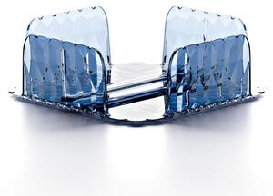 Portatovaglioli Orizzontale VANITY in materiale acrilico Riciclabile Dimensioni 20x20xh7,0 cm con asta Ferma tovaglioli colore Blu Denim